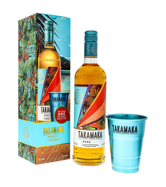 Takamaka Dark Spiced Rum avec une Cup