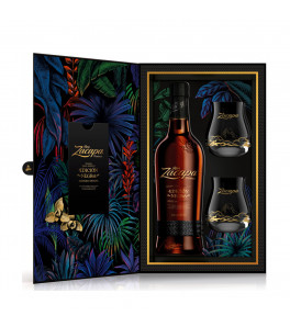 coffret ron zacapa edicion negra avec deux verres